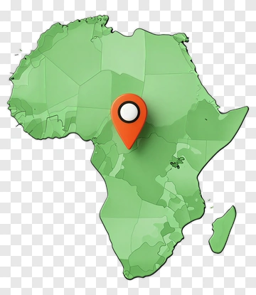 Map Of Africa With Location Pin PNG