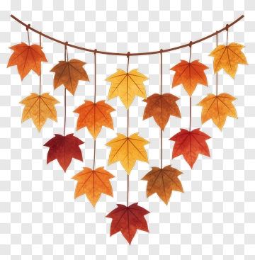 Colorful Autumn Leaves Hanging Decoration PNG
