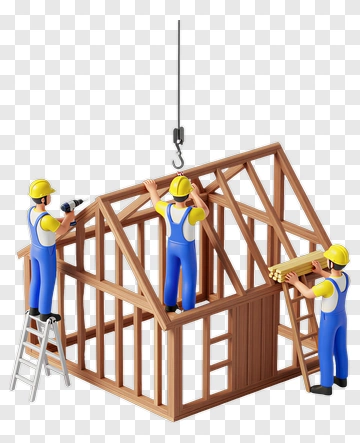 Construction Workers Building A House PNG