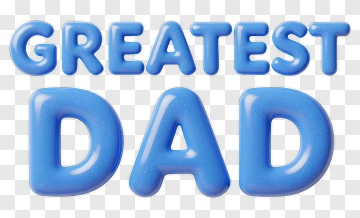 Greatest Dad Text In Blue PNG