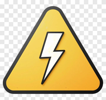 Warning Sign With Lightning Bolt PNG
