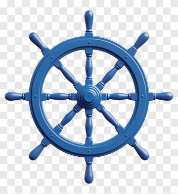 3D Blue Ship Wheel PNG