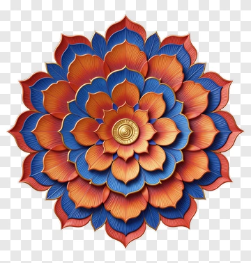 Colorful Flower Mandala PNG