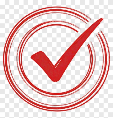 Red Check Mark In Circular Outline PNG