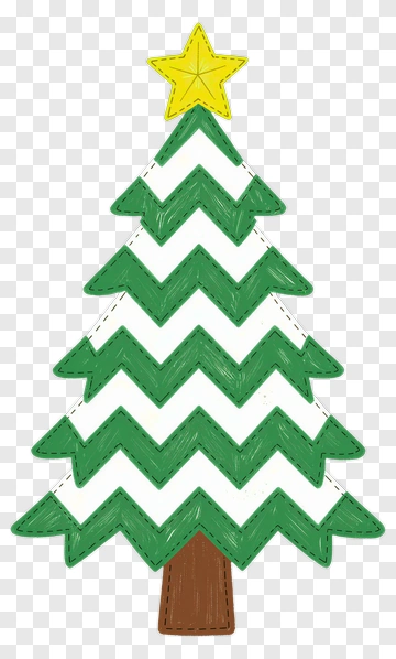 Colorful Zigzag Christmas Tree With Star PNG
