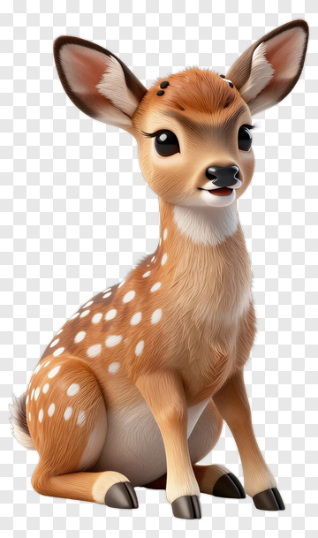 Cartoon Fawn Sitting PNG
