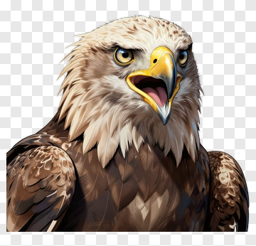 Realistic Eagle With Open Beak PNG