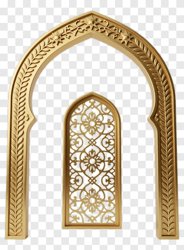 Golden Decorative Arch With Intricate Design PNG