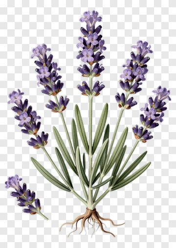 Lavender Plant With Purple Flowers PNG
