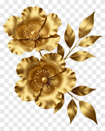 Gold Floral Arrangement PNG