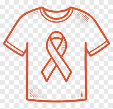 T-Shirt With Orange Awareness Ribbon PNG