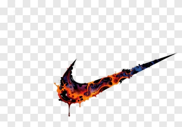Nike Logo With Colorful Flame Design PNG