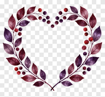 Heart-Shaped Leaf Wreath PNG