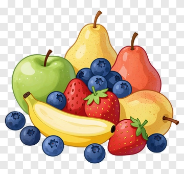 Colorful Fruit Basket PNG