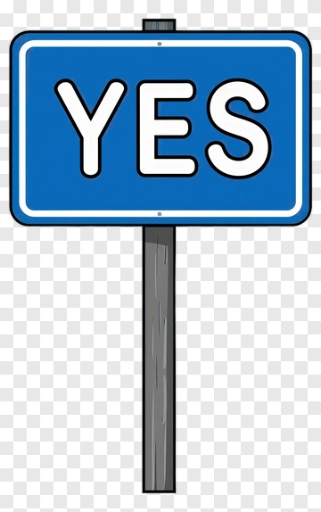 Blue Yes Sign PNG