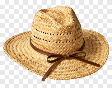 Straw Hat With Brown Ribbon PNG