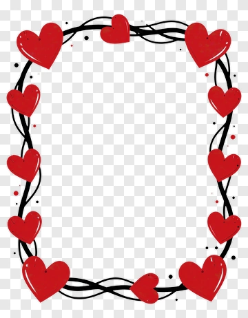 Heart Frame With Black Twists PNG