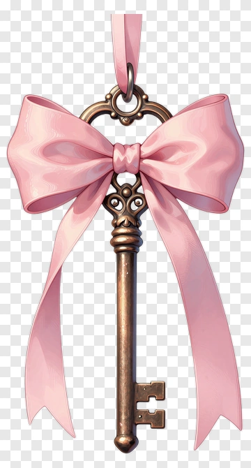 Key With Pink Bow PNG