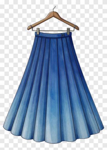 Blue Pleated Skirt PNG