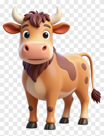 Cartoon Cow With Big Eyes PNG