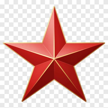 Red Star With Gold Outline PNG
