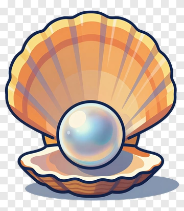 Cartoon Shell With A Pearl PNG