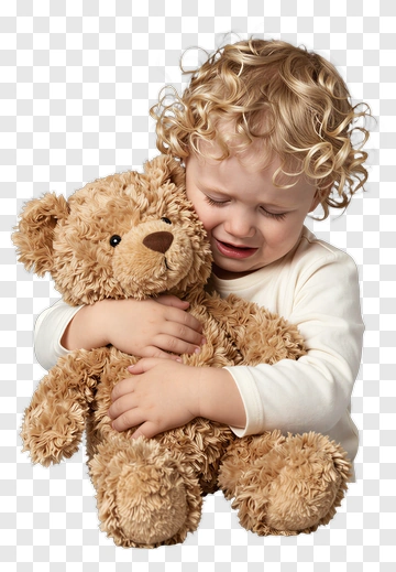 Child Hugging A Teddy Bear PNG