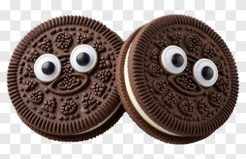 Oreo Cookies With Cartoon Eyes PNG