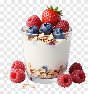 Fruit Yogurt Parfait With Berries And Granola PNG