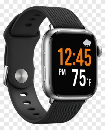 Smartwatch Displaying Time And Temperature PNG