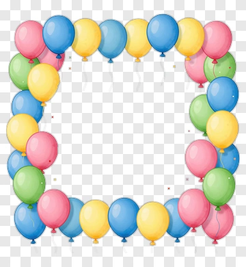 Colorful Balloon Frame PNG