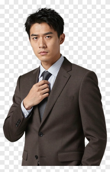 Businessman Adjusting His Tie PNG