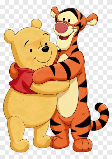 Winnie The Pooh And Tigger Hugging PNG