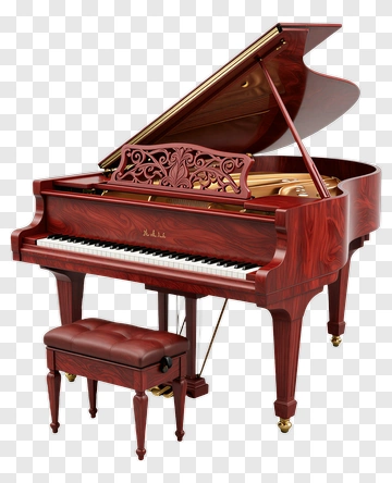 Grand Piano With Bench PNG