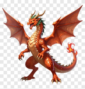 3D Dragon With Wings PNG
