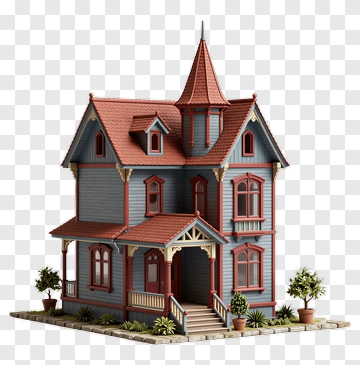 Victorian House Model PNG