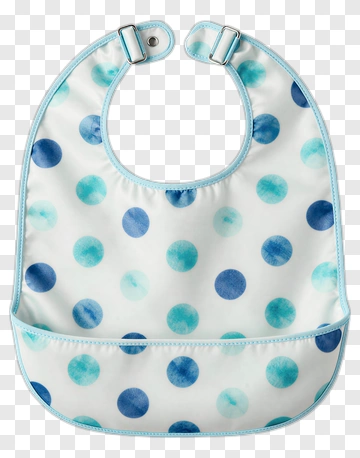 Baby Bib With Blue Polka Dots PNG