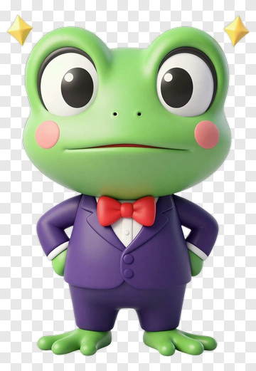 Cartoon Frog Wearing A Suit PNG