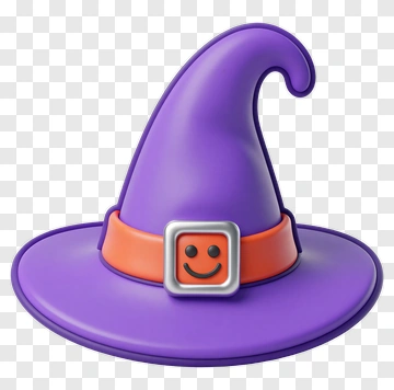 Cartoon Purple Witch Hat PNG