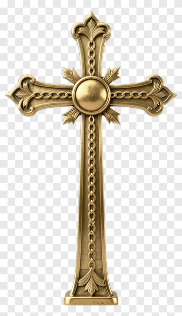 Ornate Golden Cross PNG