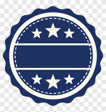 Navy Blue Badge With Stars PNG
