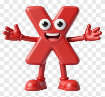 Cartoon Letter X Character With Open Arms PNG
