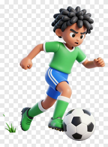 3D Soccer Player Kicking A Ball PNG