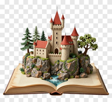Castle On An Open Book PNG