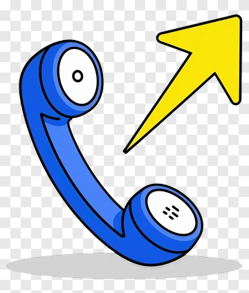 Blue Telephone Receiver With Arrow PNG