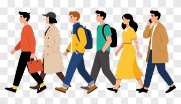 Group Of People Walking Together PNG