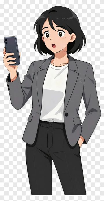 Businesswoman Holding A Smartphone PNG