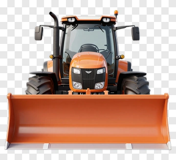 Orange Tractor With Front Loader PNG
