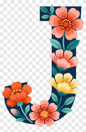 Floral Letter J PNG