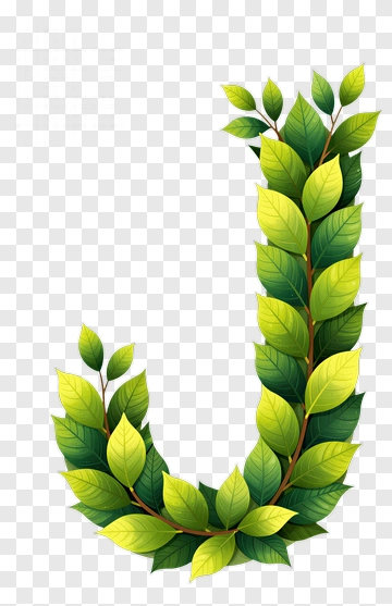 Leafy Letter J PNG